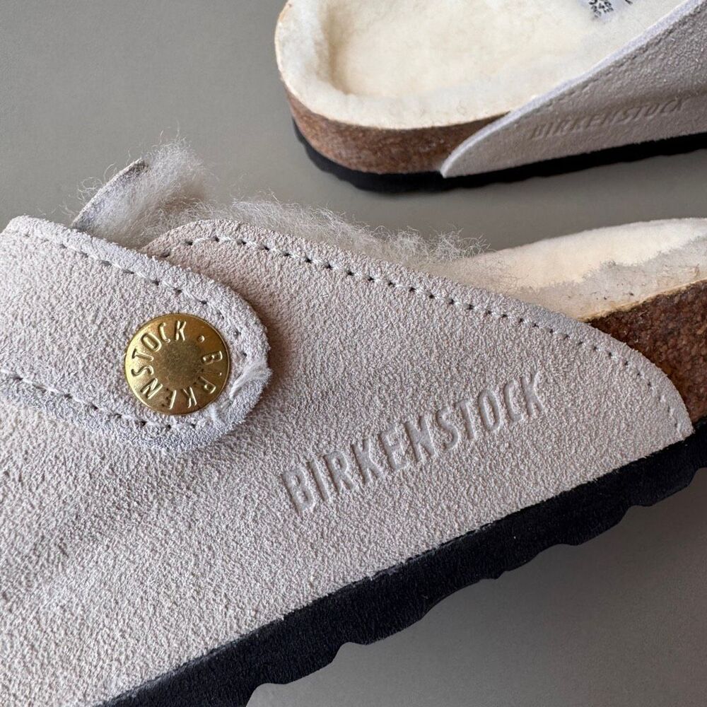 NEW Birkenstock Boston Shearling Clogs Slip On Womens 38EU / 7US Antique White - Picture 12 of 13